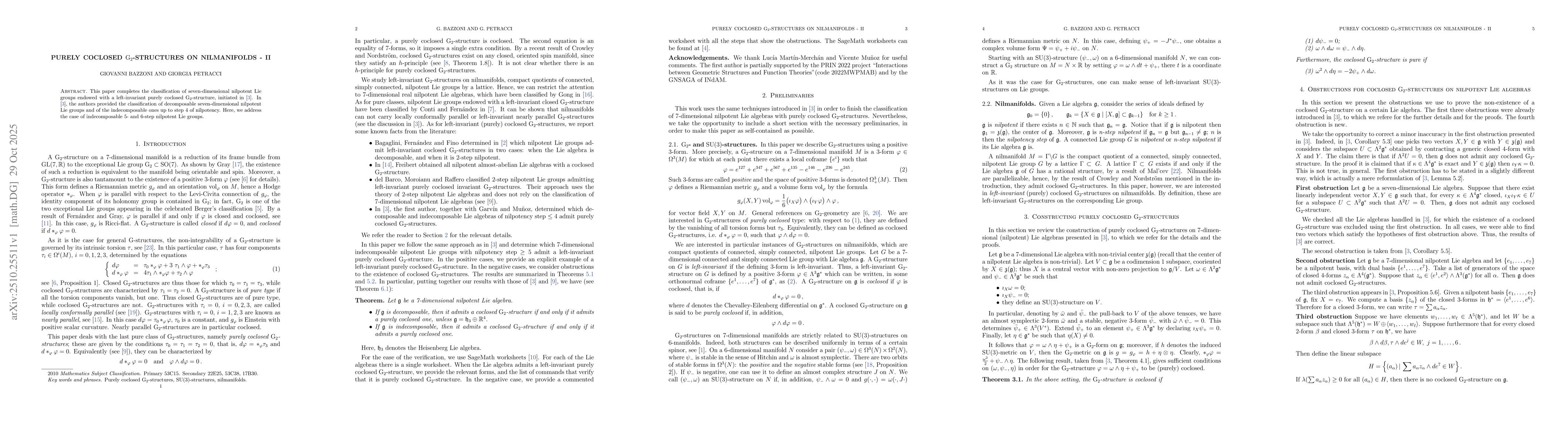 Thumbnail for Purely coclosed $\mathrm{G}_2$-structures on nilmanifolds -- II