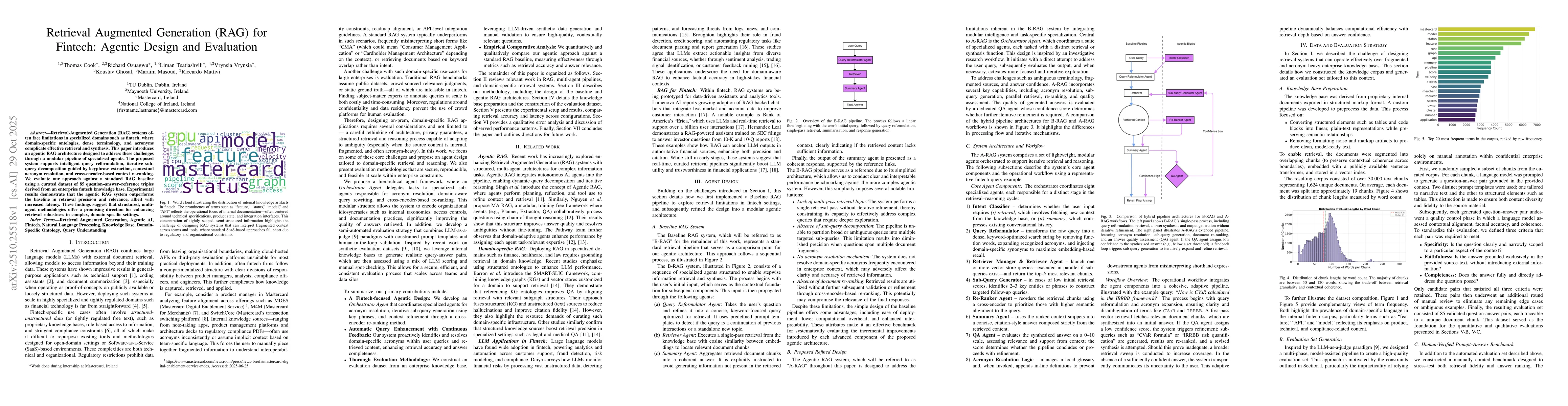 Thumbnail for Retrieval Augmented Generation (RAG) for Fintech: Agentic Design and
  Evaluation