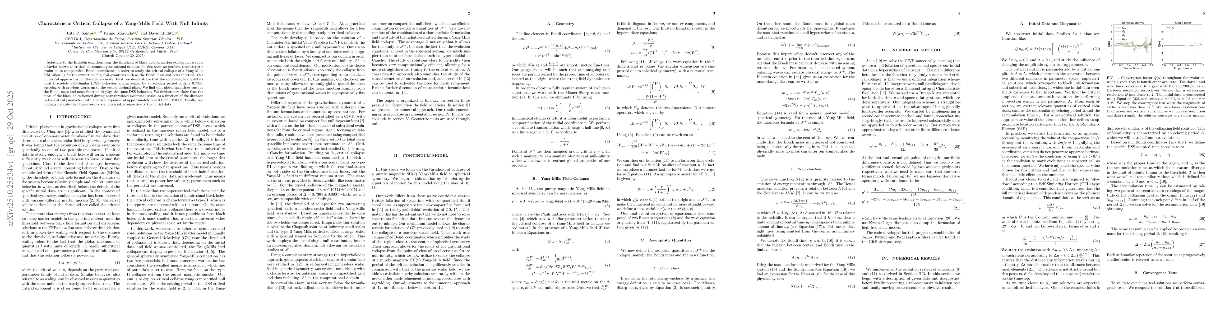 Thumbnail for Characteristic Critical Collapse of a Yang-Mills Field With Null
  Infinity