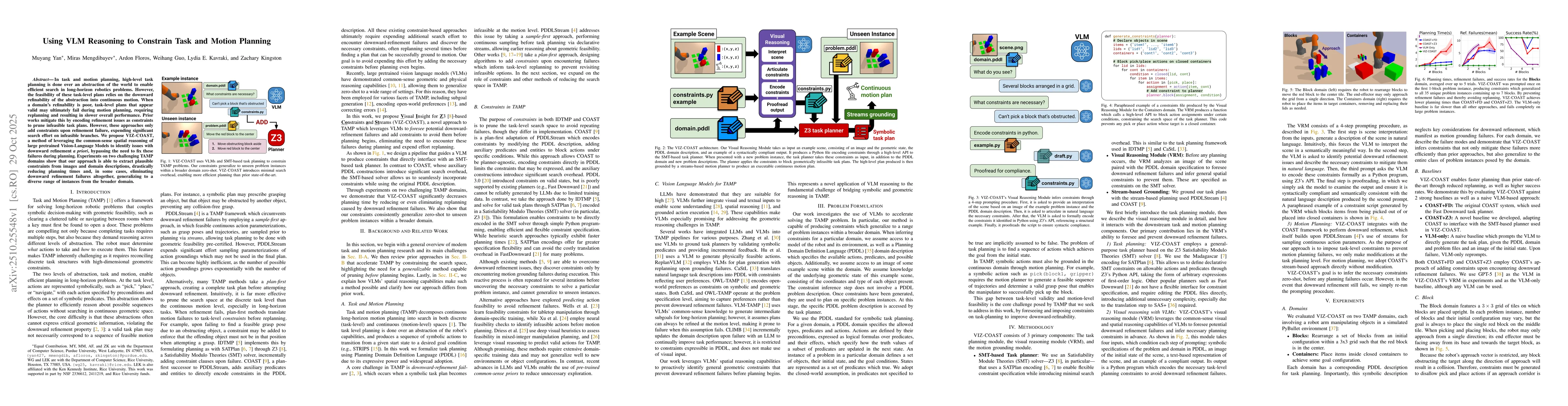 Thumbnail for Using VLM Reasoning to Constrain Task and Motion Planning
