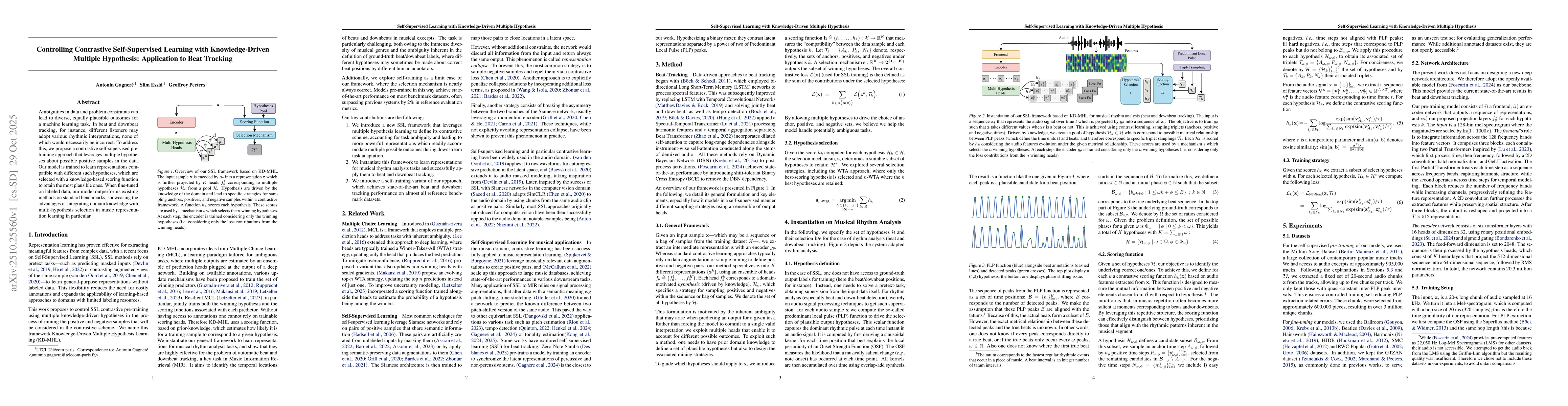 Thumbnail for Controlling Contrastive Self-Supervised Learning with Knowledge-Driven
  Multiple Hypothesis: Application to Beat Tracking