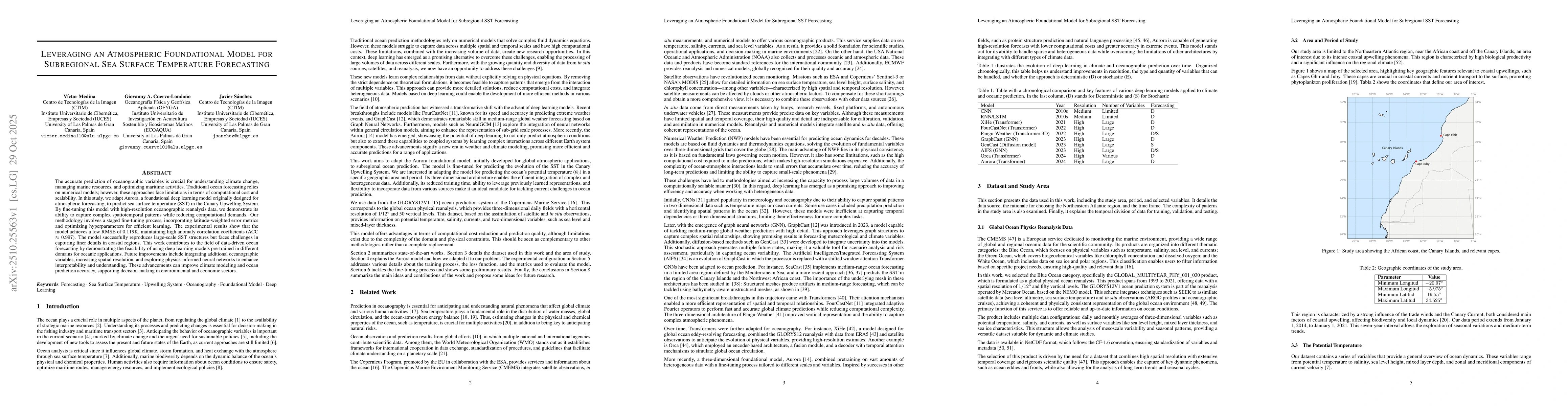 Thumbnail for Leveraging an Atmospheric Foundational Model for Subregional Sea Surface
  Temperature Forecasting