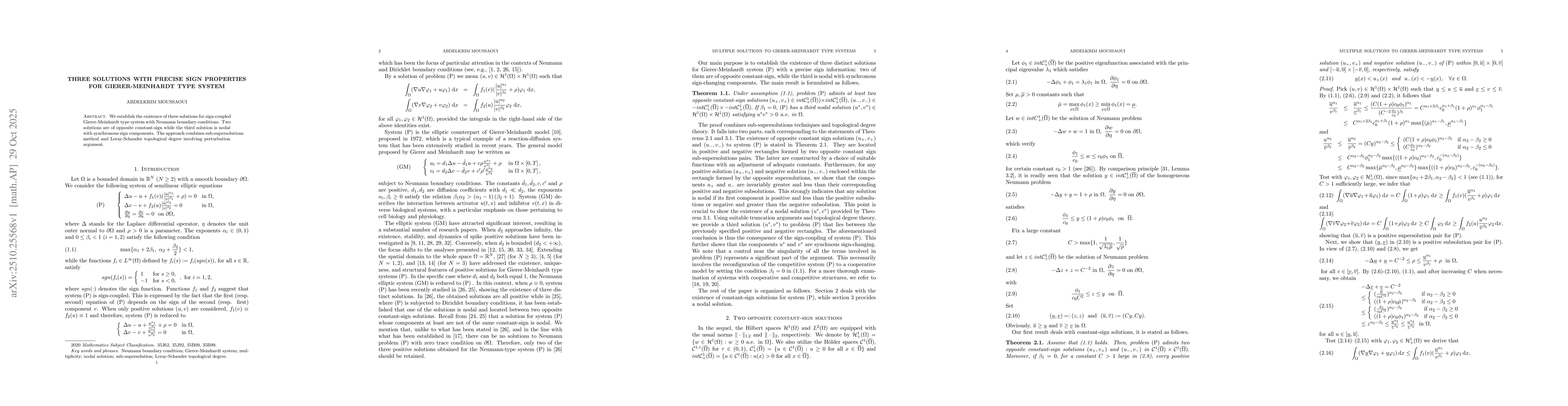 Thumbnail for Three solutions with precise sign properties for Gierer-Meinhardt type
  system