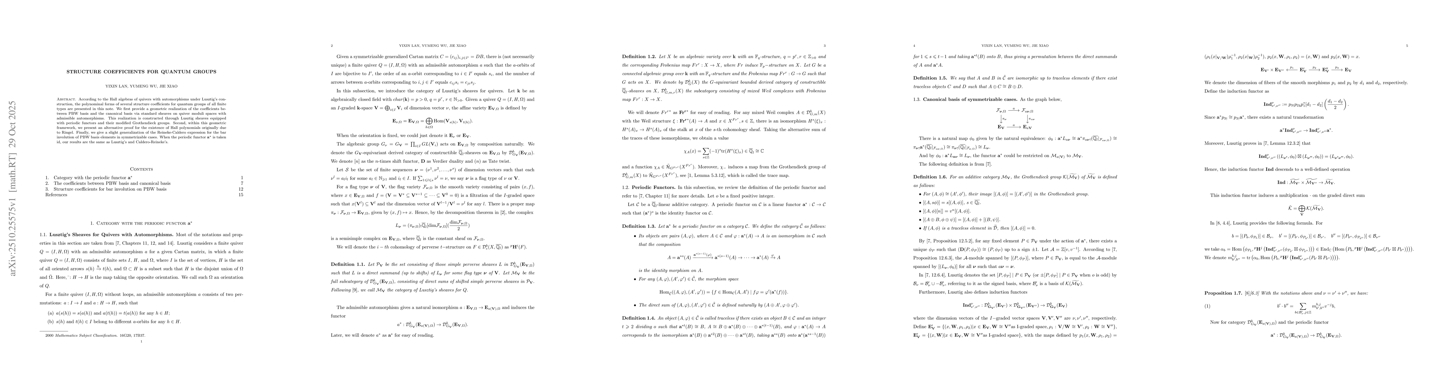 Thumbnail for Structure coefficients for quantum groups