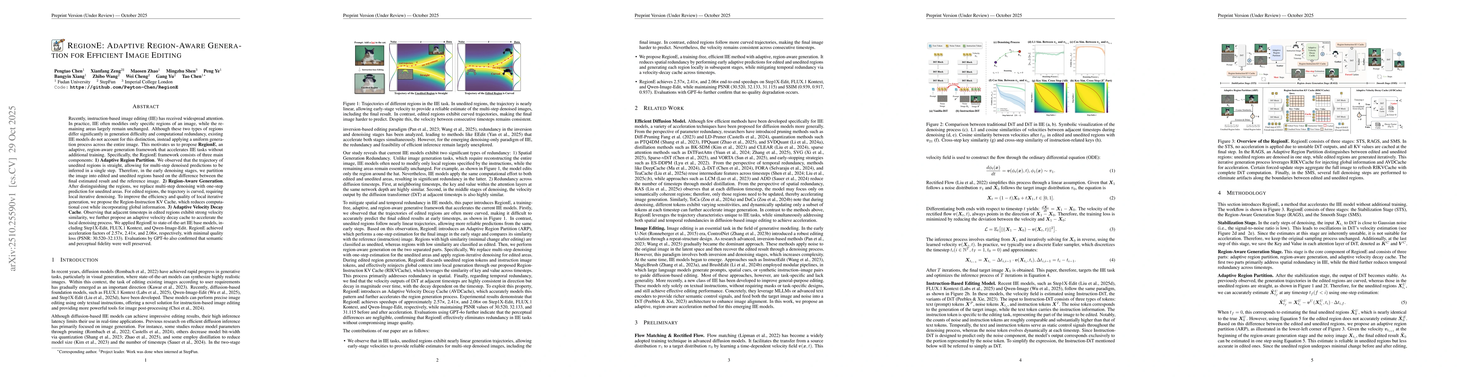 Thumbnail for RegionE: Adaptive Region-Aware Generation for Efficient Image Editing