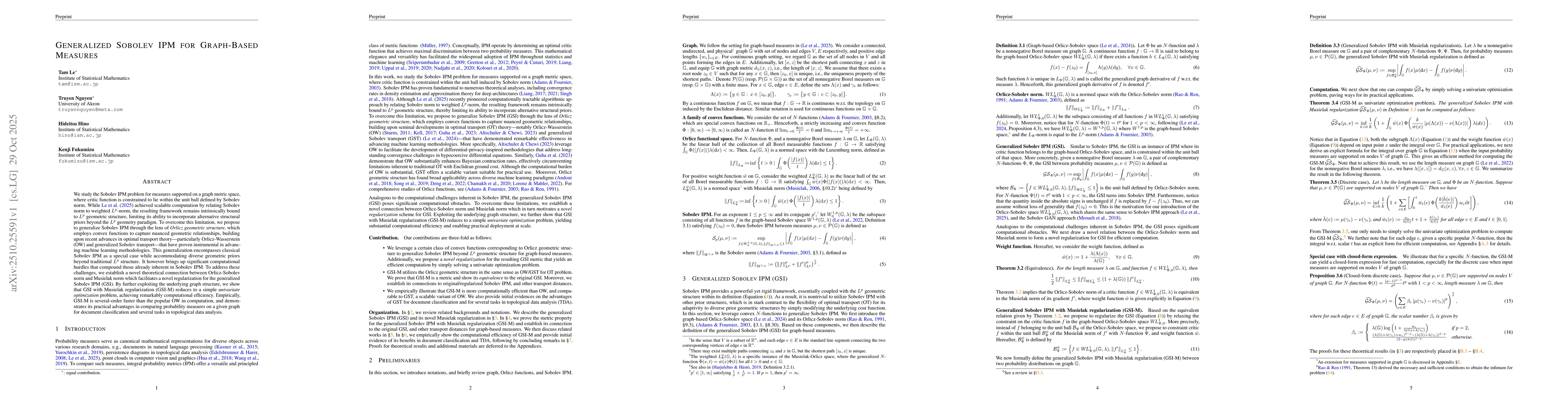 Thumbnail for Generalized Sobolev IPM for Graph-Based Measures