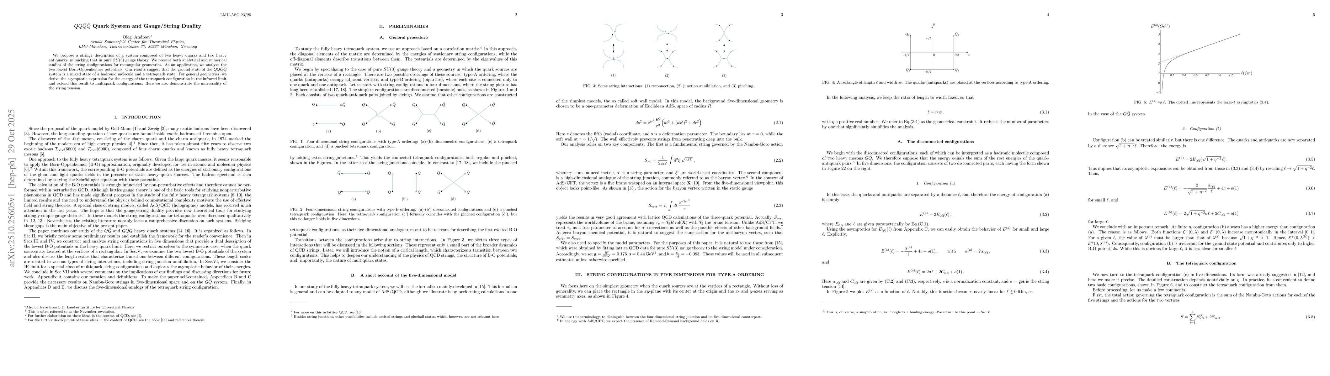 Thumbnail for $QQ\bar Q\bar Q$ Quark System and Gauge/String Duality