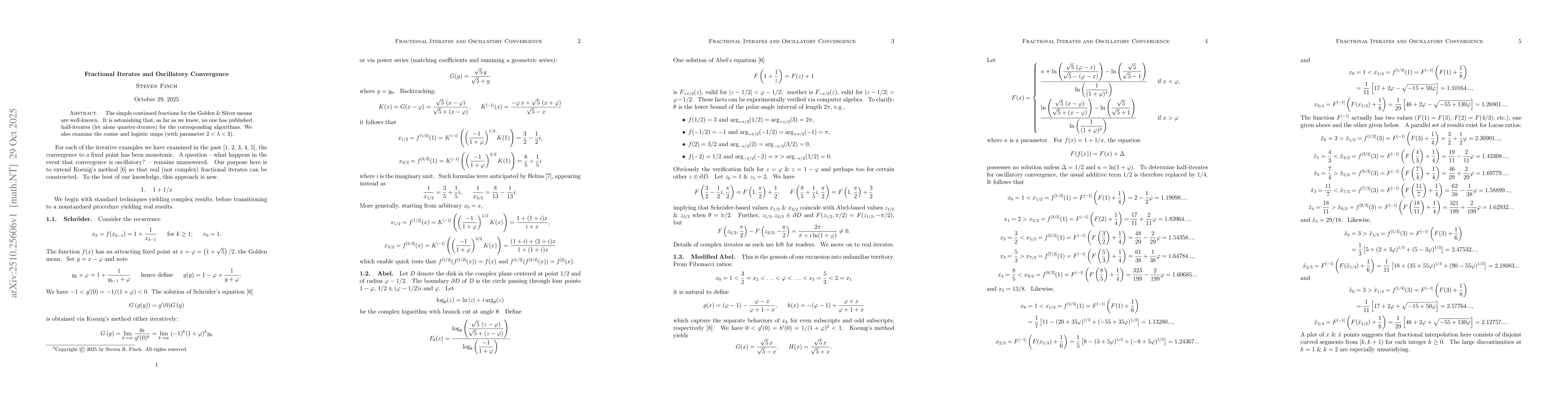 Thumbnail for Fractional Iterates and Oscillatory Convergence