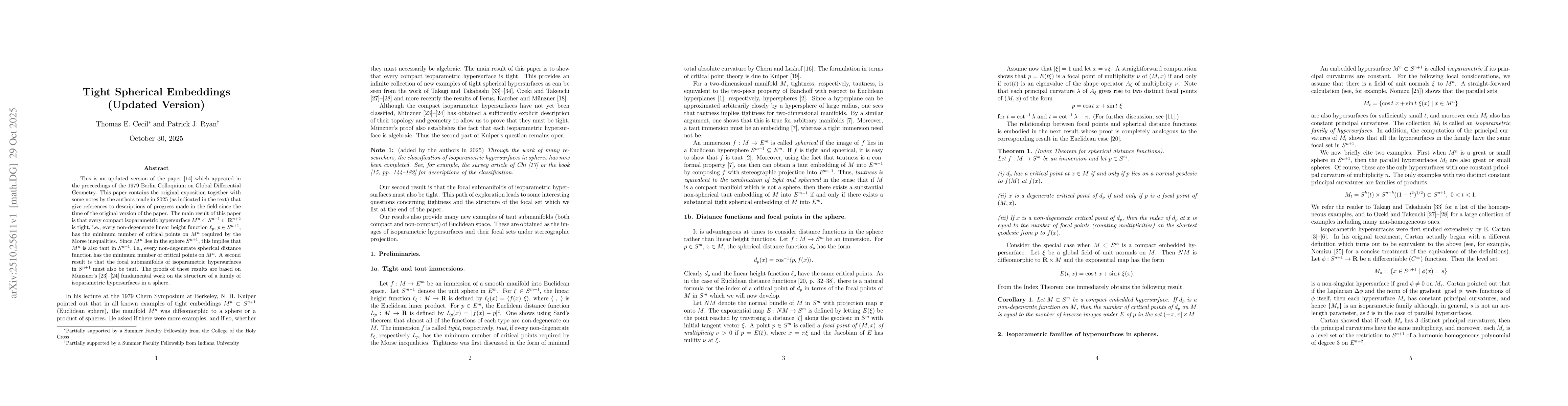 Thumbnail for Tight Spherical Embeddings (Updated Version)