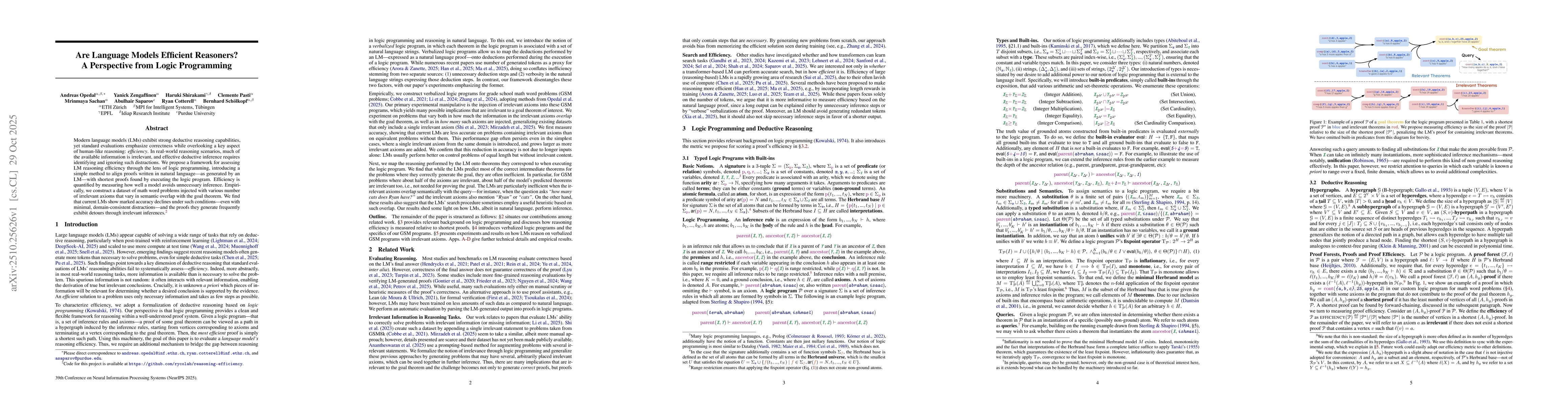 Thumbnail for Are Language Models Efficient Reasoners? A Perspective from Logic
  Programming