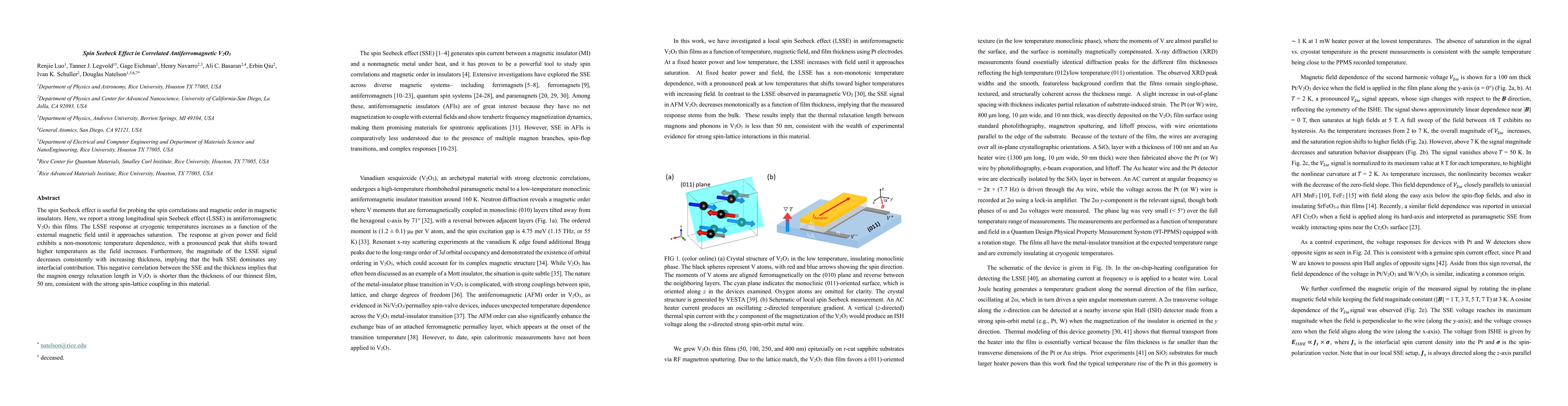 Thumbnail for Spin Seebeck Effect in Correlated Antiferromagnetic V2O3