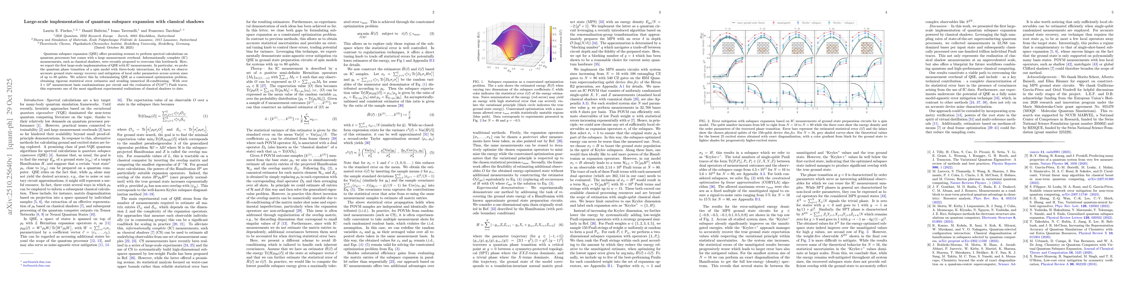 Thumbnail for Large-scale implementation of quantum subspace expansion with classical
  shadows