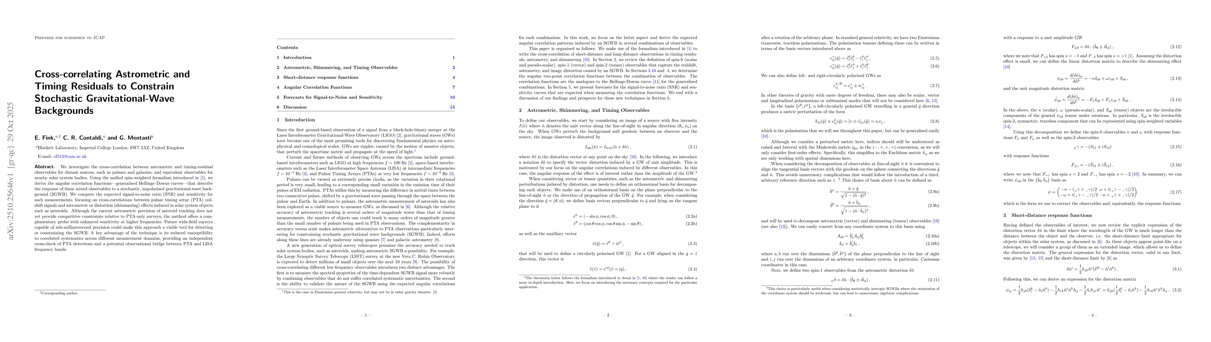 Thumbnail for Cross-correlating Astrometric and Timing Residuals to Constrain
  Stochastic Gravitational-Wave Backgrounds