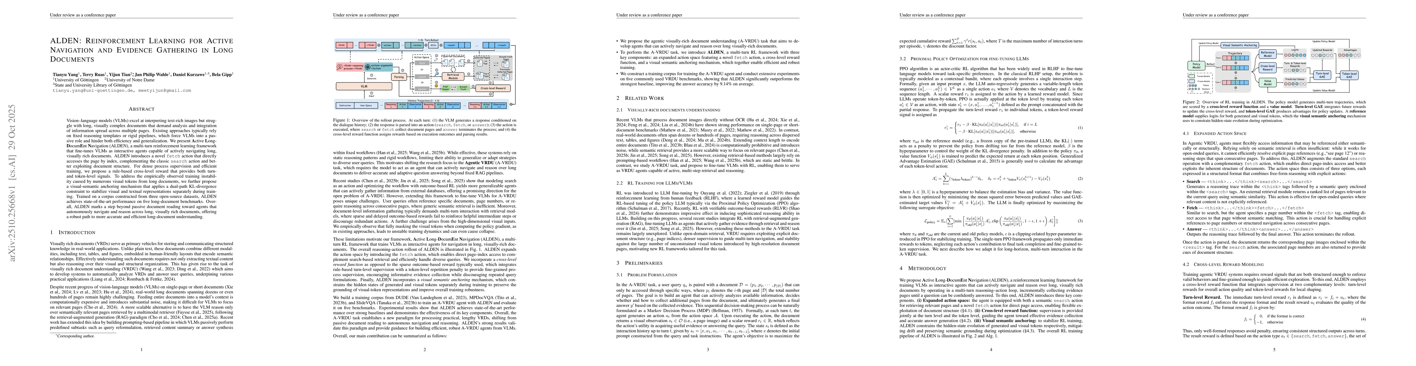 Thumbnail for ALDEN: Reinforcement Learning for Active Navigation and Evidence
  Gathering in Long Documents