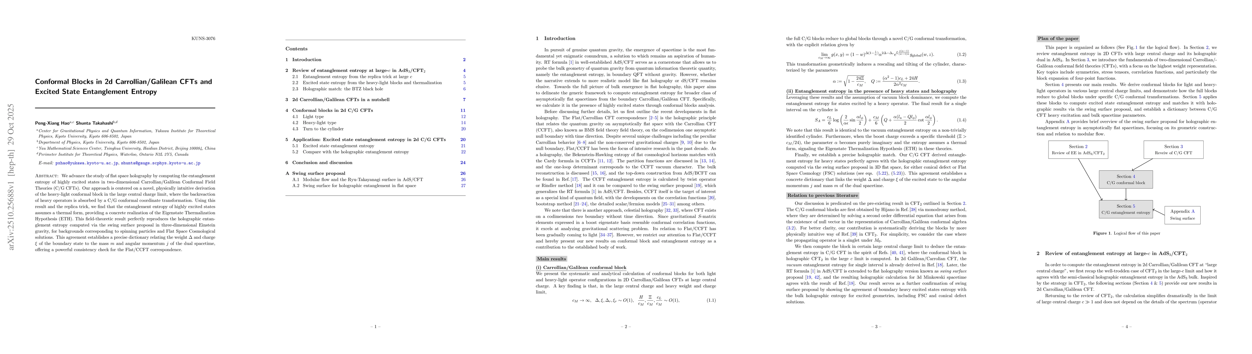 Thumbnail for Conformal Blocks in 2d Carrollian/Galilean CFTs and Excited State
  Entanglement Entropy