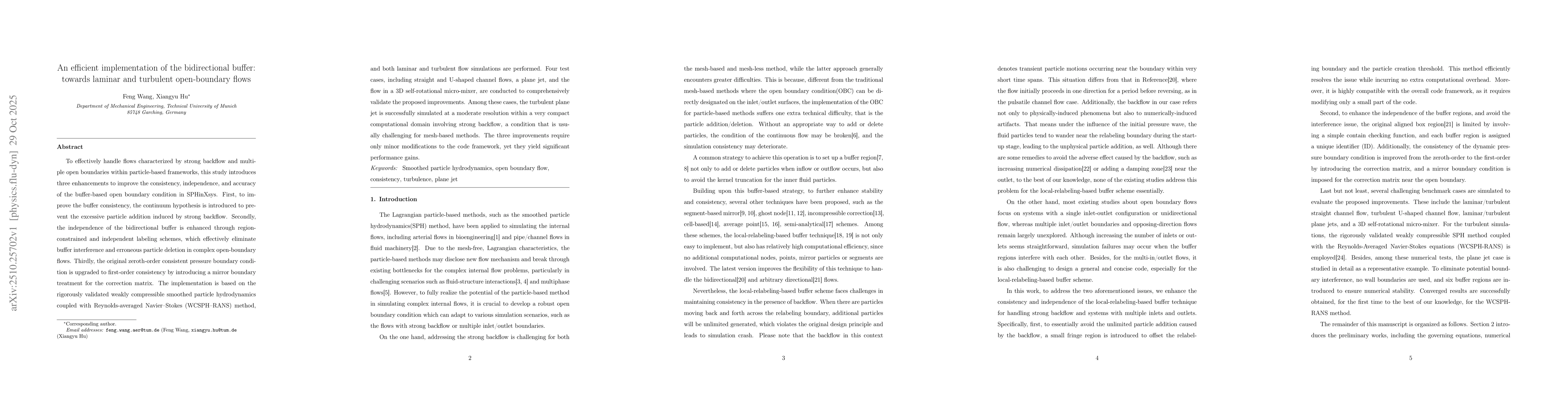 Thumbnail for An efficient implementation of the bidirectional buffer: towards laminar
  and turbulent open-boundary flows