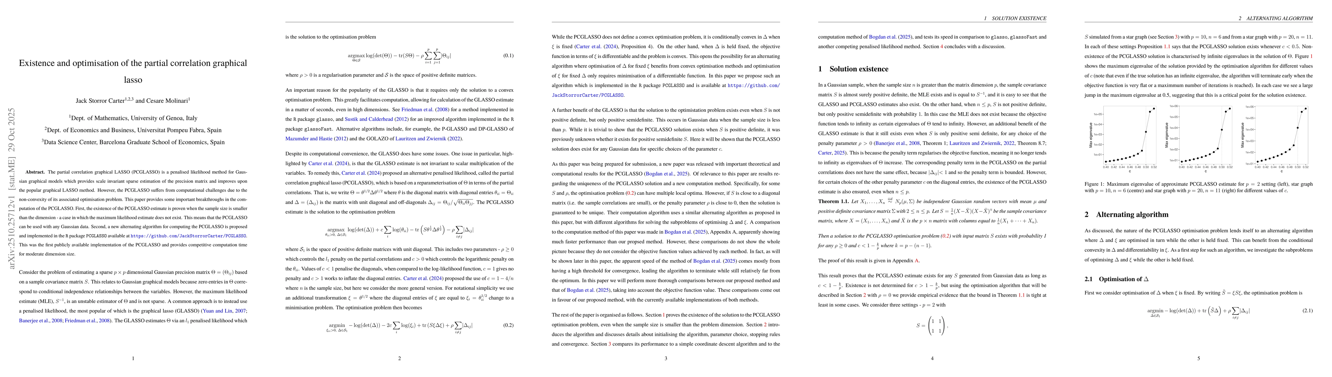 Thumbnail for Existence and optimisation of the partial correlation graphical lasso