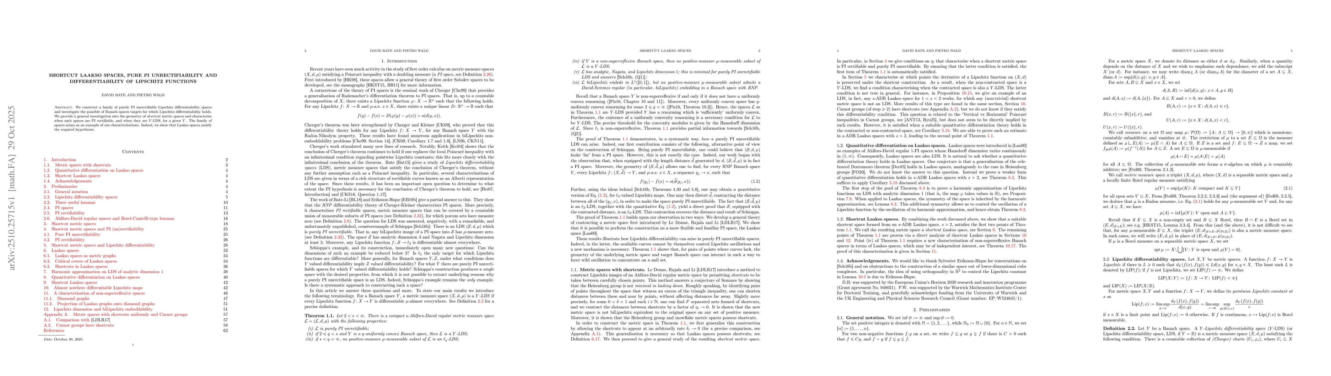 Thumbnail for Shortcut Laakso spaces, pure PI unrectifiability and differentiability
  of Lipschitz functions