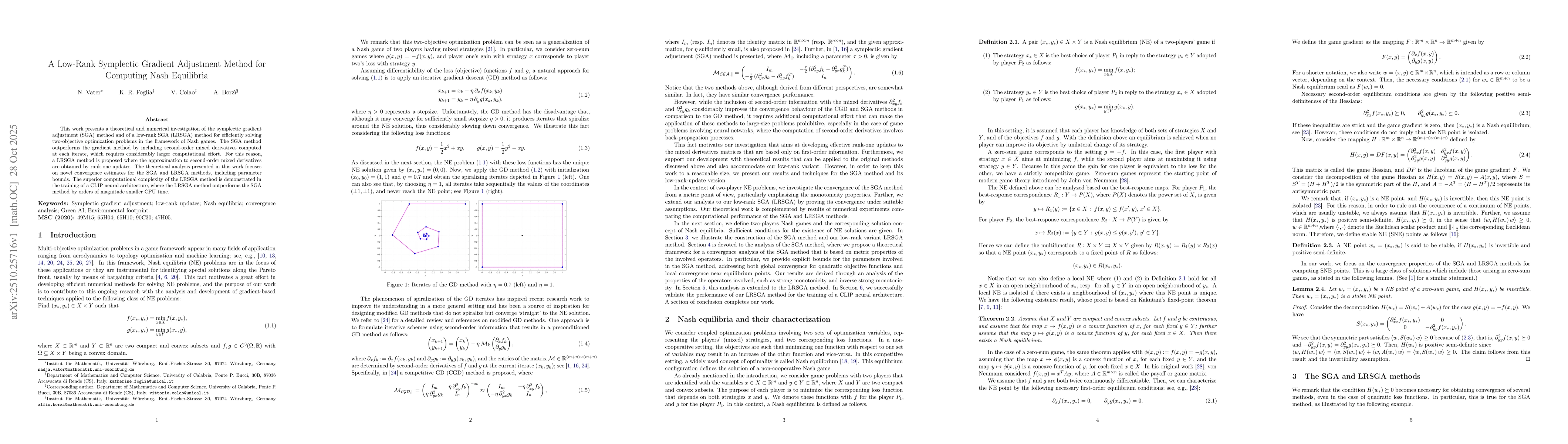 Thumbnail for A Low-Rank Symplectic Gradient Adjustment Method for Computing Nash
  Equilibria
