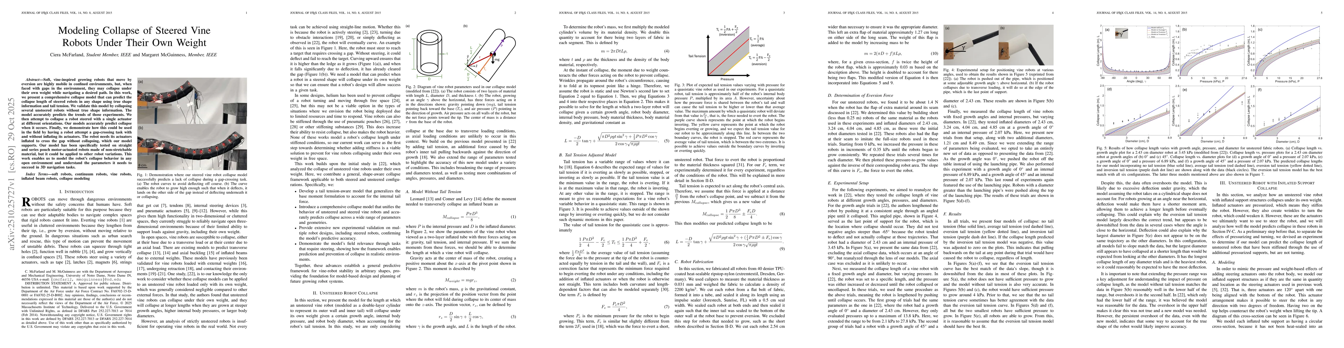 Thumbnail for Modeling Collapse of Steered Vine Robots Under Their Own Weight
