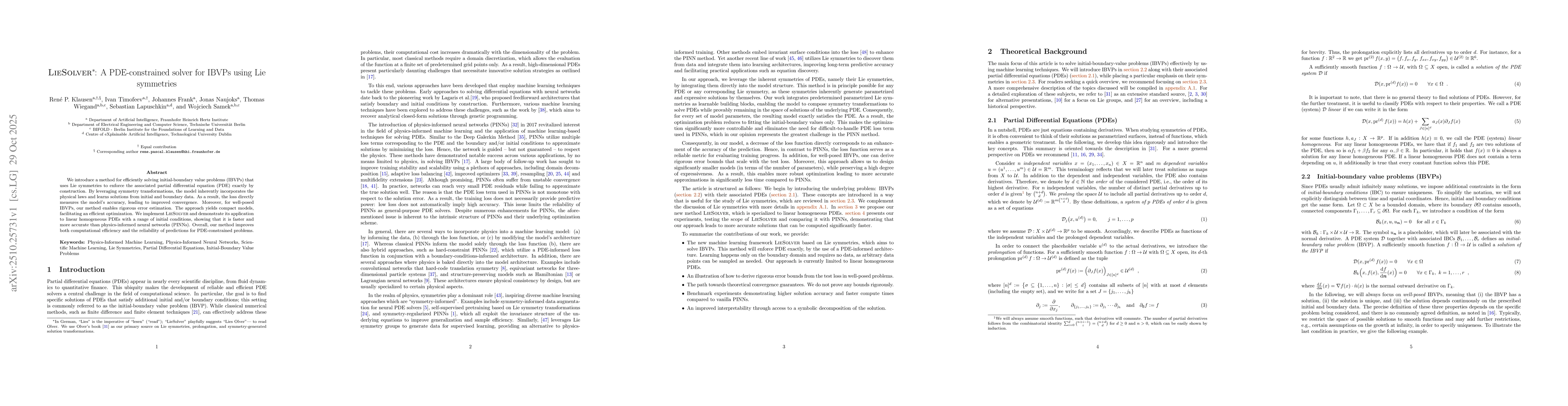 Thumbnail for LieSolver: A PDE-constrained solver for IBVPs using Lie symmetries