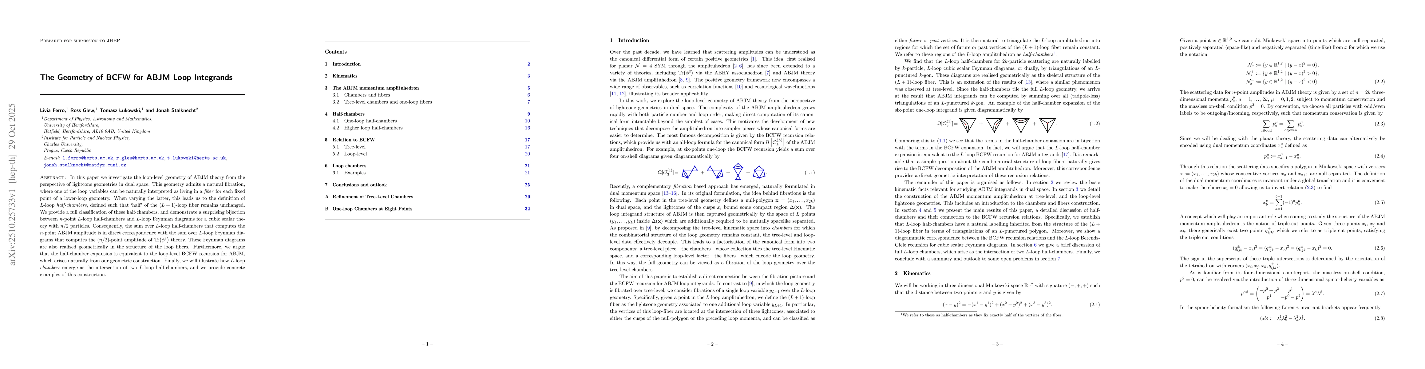 Thumbnail for The Geometry of BCFW for ABJM Loop Integrands