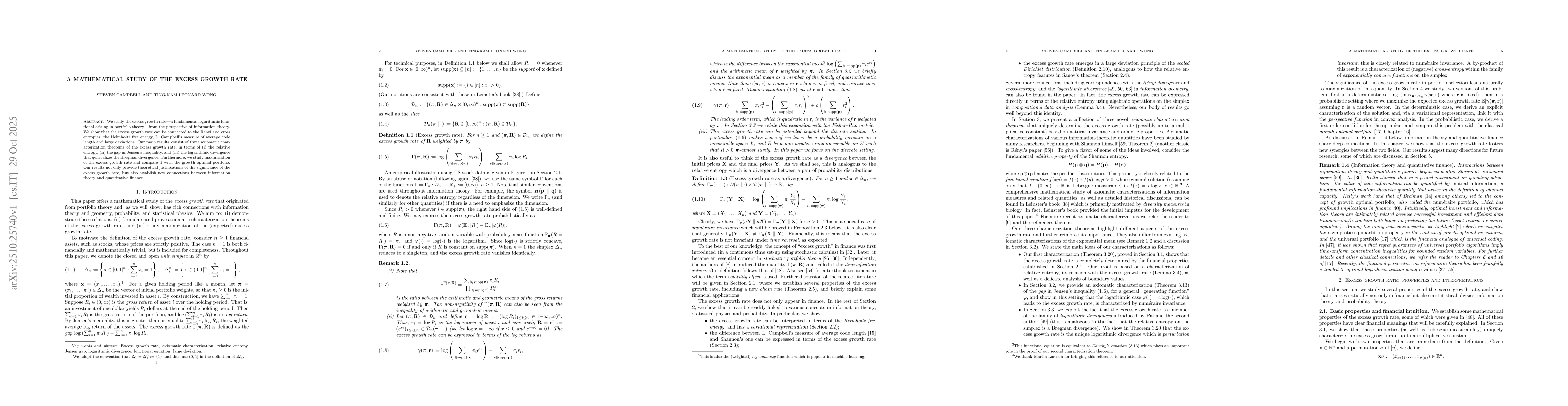 Thumbnail for A mathematical study of the excess growth rate