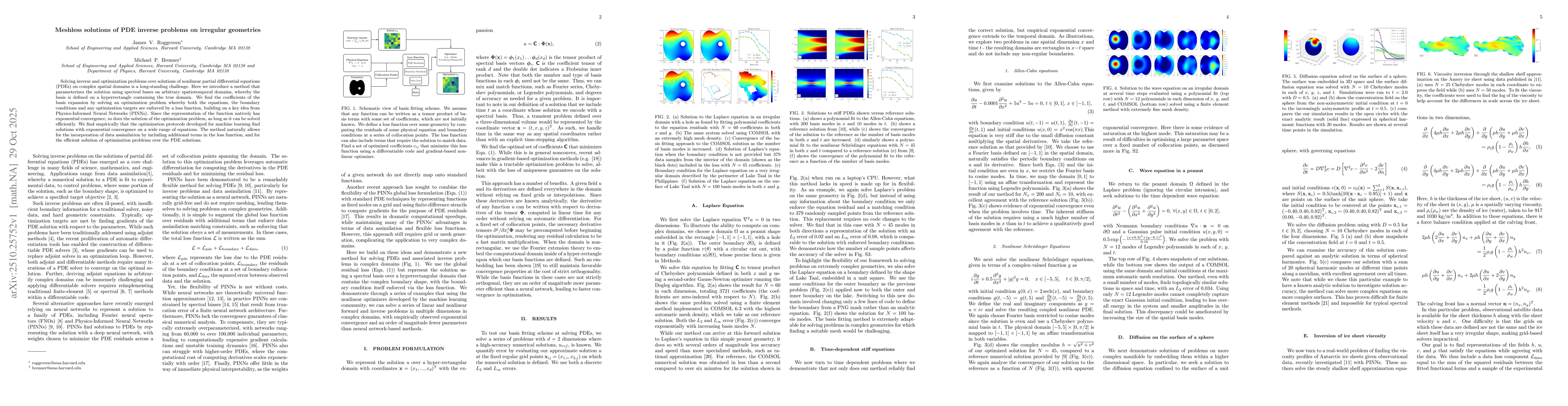 Thumbnail for Meshless solutions of PDE inverse problems on irregular geometries