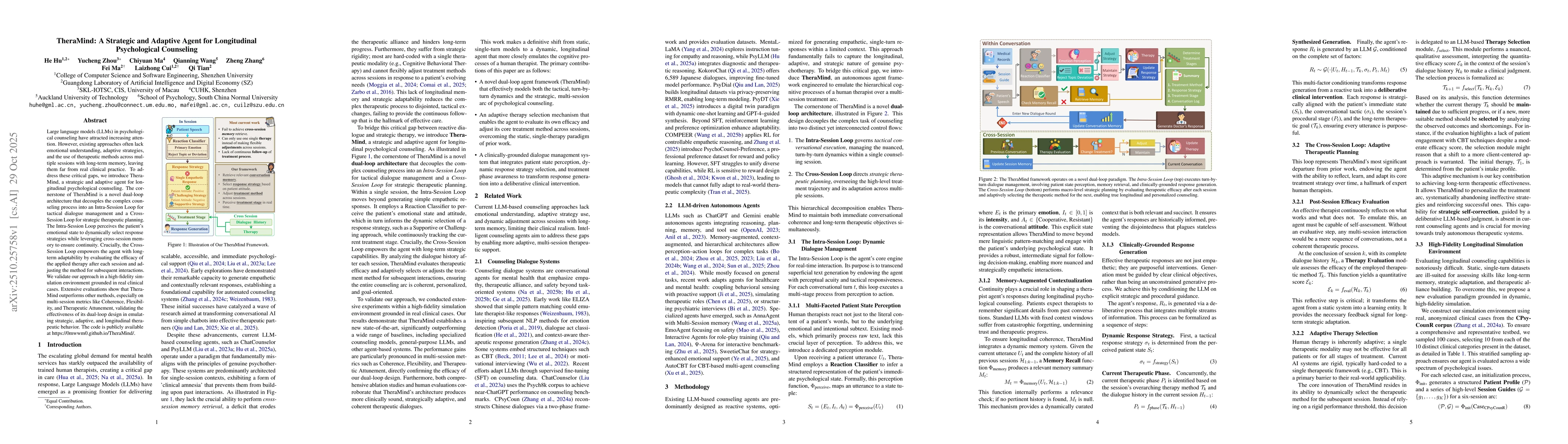 Thumbnail for TheraMind: A Strategic and Adaptive Agent for Longitudinal Psychological
  Counseling