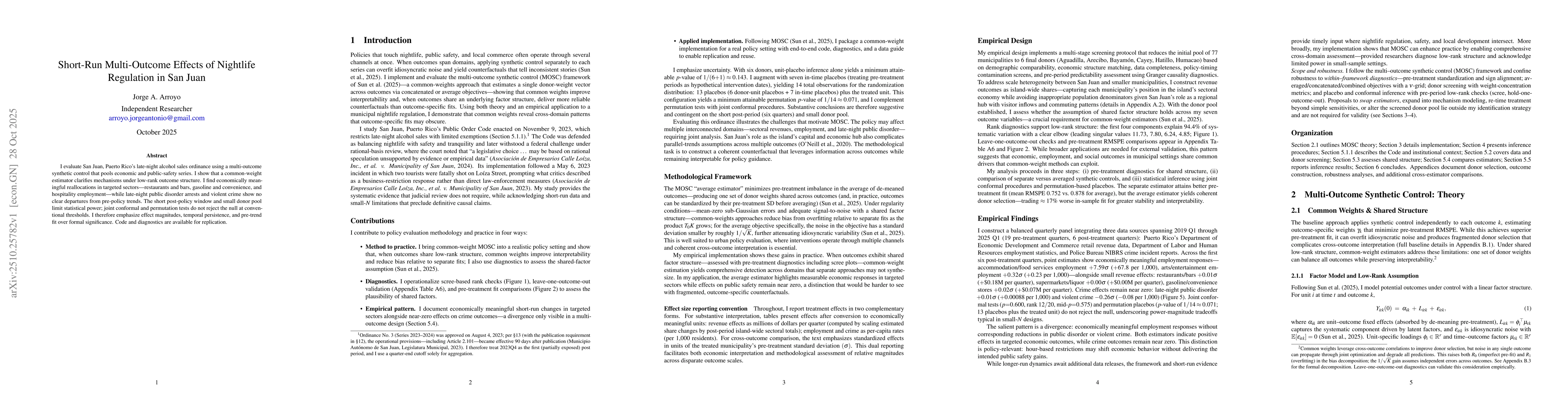 Thumbnail for Short-Run Multi-Outcome Effects of Nightlife Regulation in San Juan