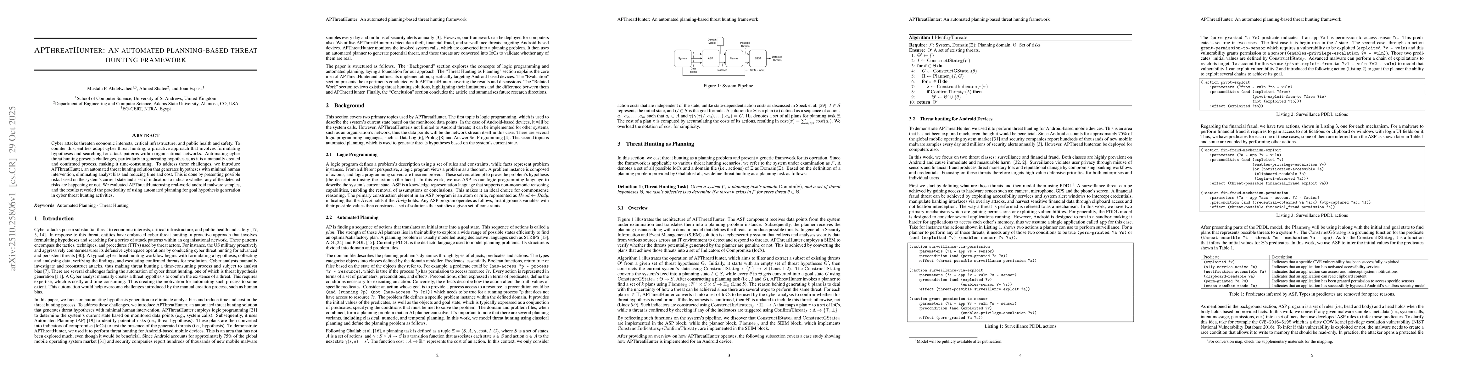 Thumbnail for APThreatHunter: An automated planning-based threat hunting framework