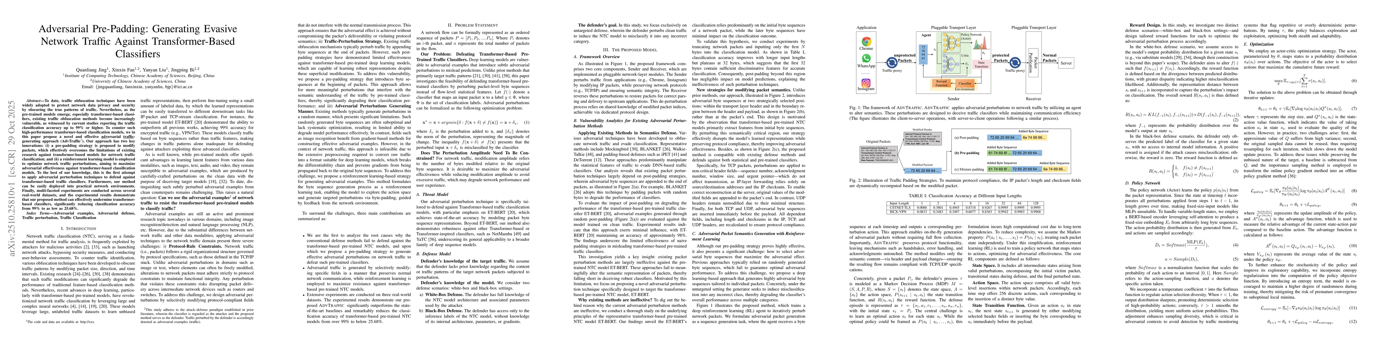 Thumbnail for Adversarial Pre-Padding: Generating Evasive Network Traffic Against
  Transformer-Based Classifiers