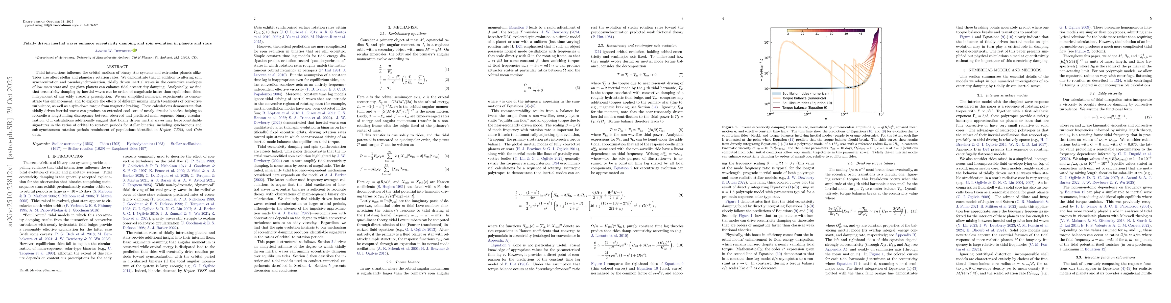 Thumbnail for Tidally driven inertial waves enhance eccentricity damping and spin
  evolution in planets and stars