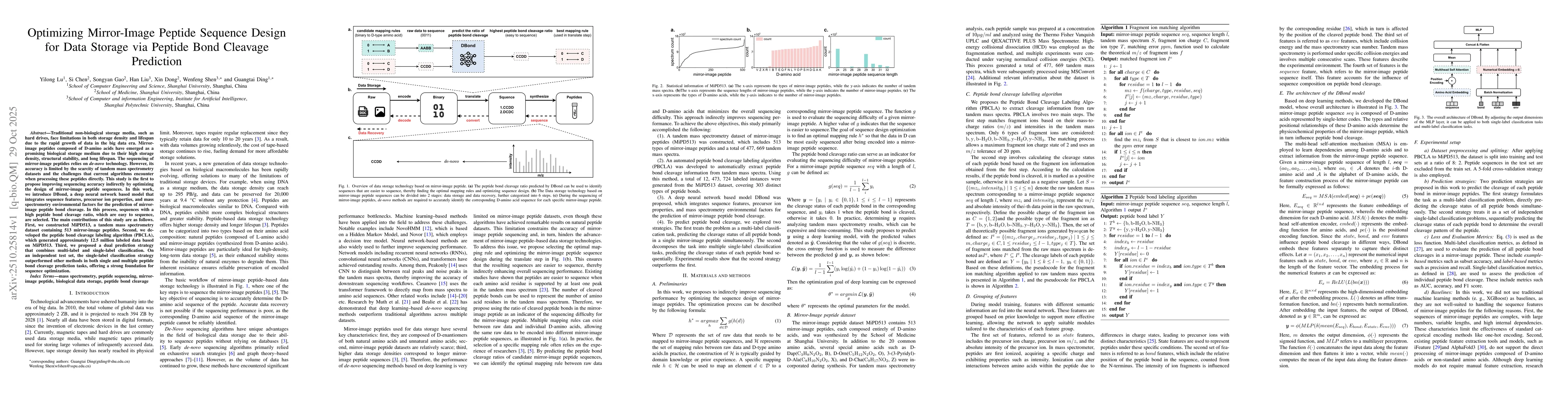Thumbnail for Optimizing Mirror-Image Peptide Sequence Design for Data Storage via
  Peptide Bond Cleavage Prediction