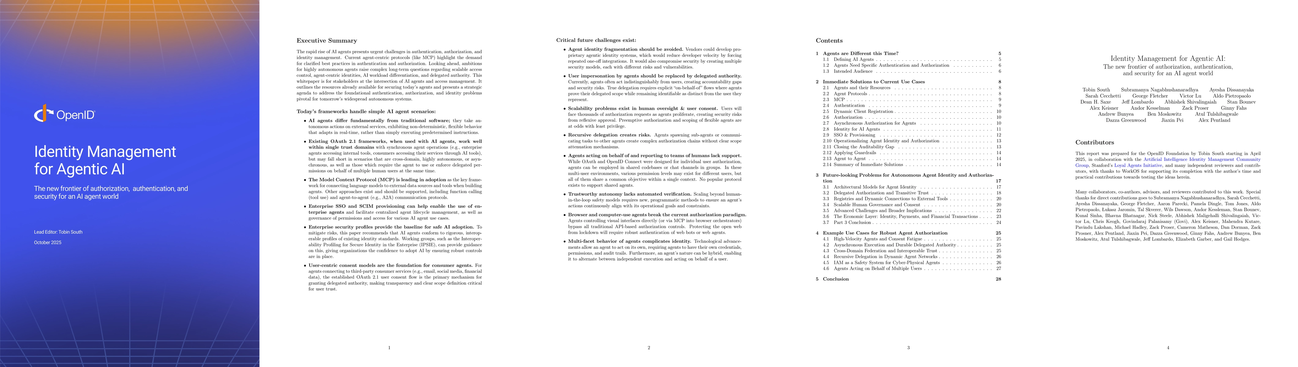 Thumbnail for Identity Management for Agentic AI: The new frontier of authorization,
  authentication, and security for an AI agent world