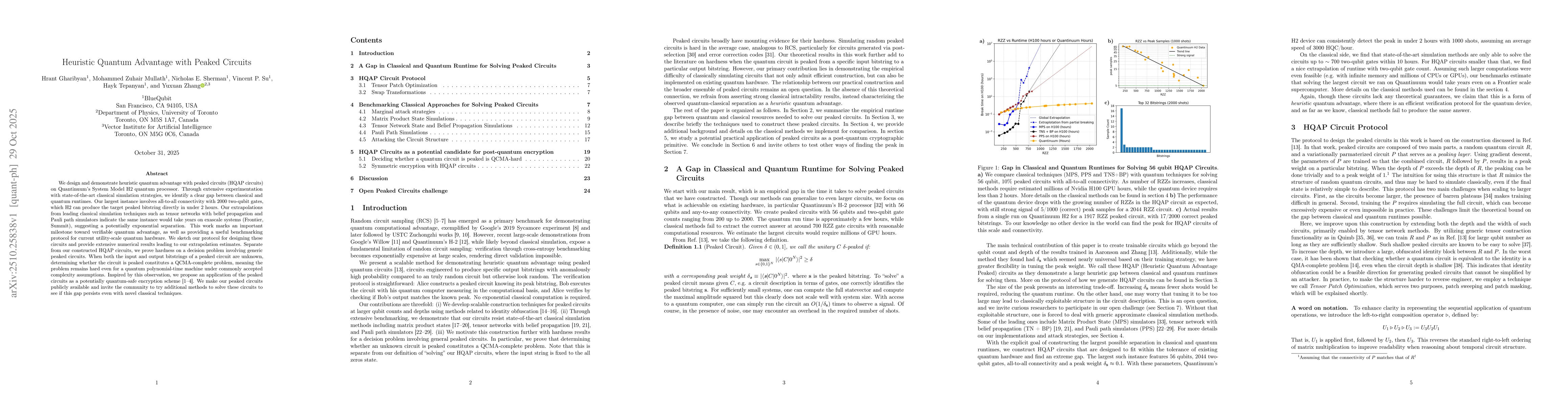 Thumbnail for Heuristic Quantum Advantage with Peaked Circuits