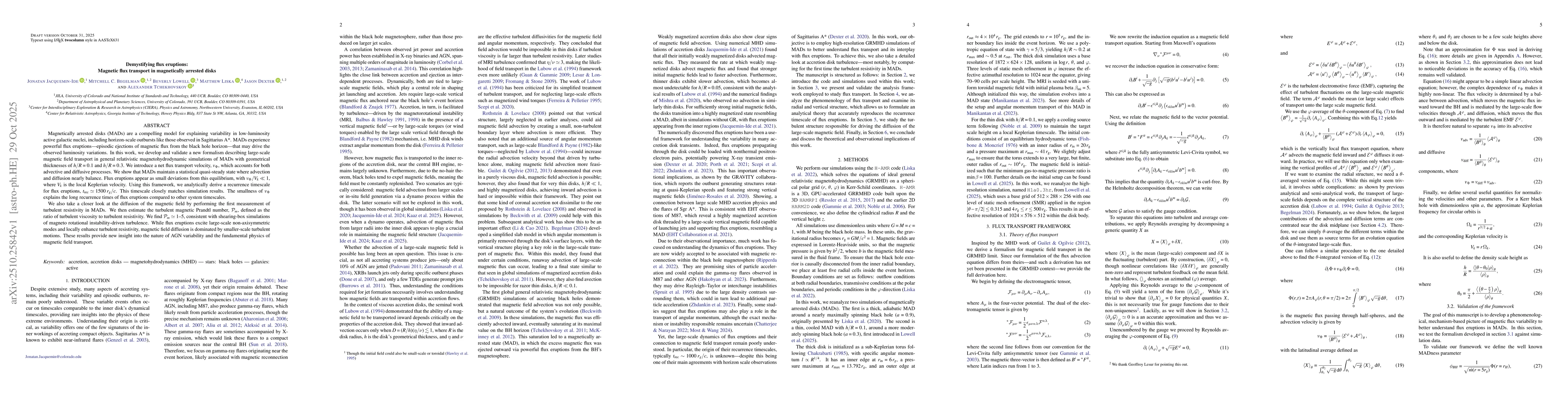 Thumbnail for Demystifying flux eruptions: Magnetic flux transport in magnetically
  arrested disks