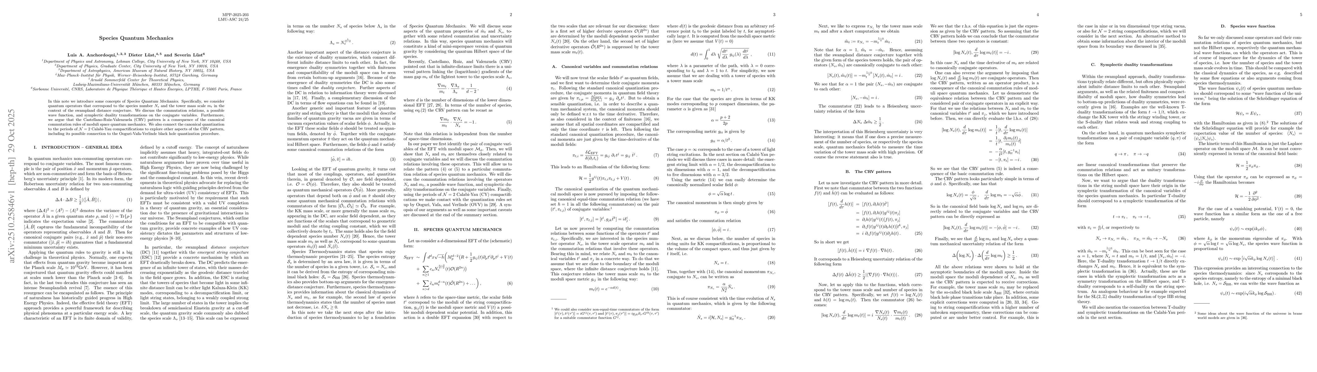Thumbnail for Species Quantum Mechanics