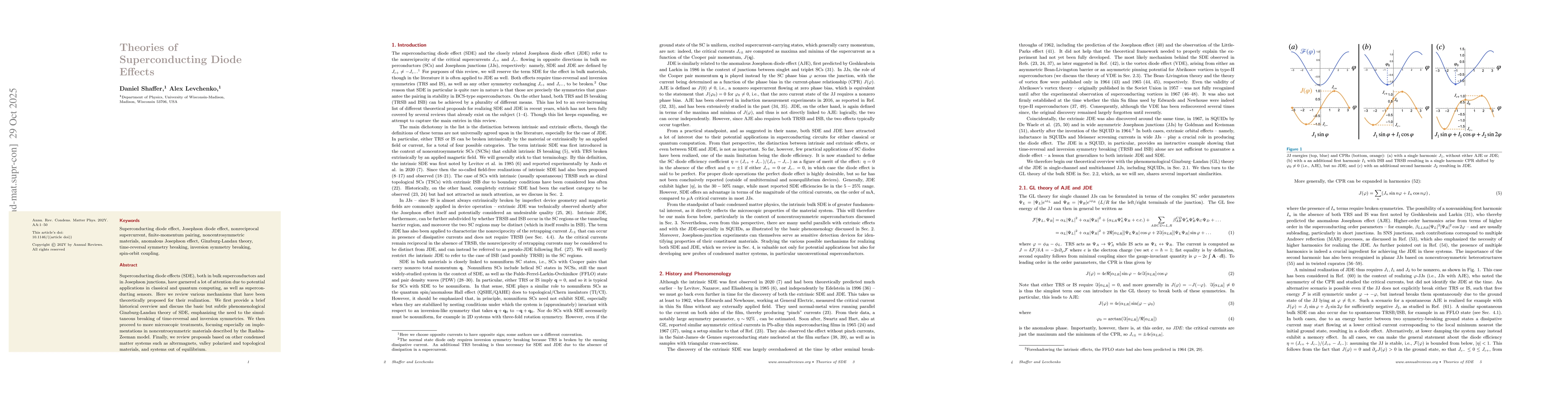 Thumbnail for Theories of Superconducting Diode Effects