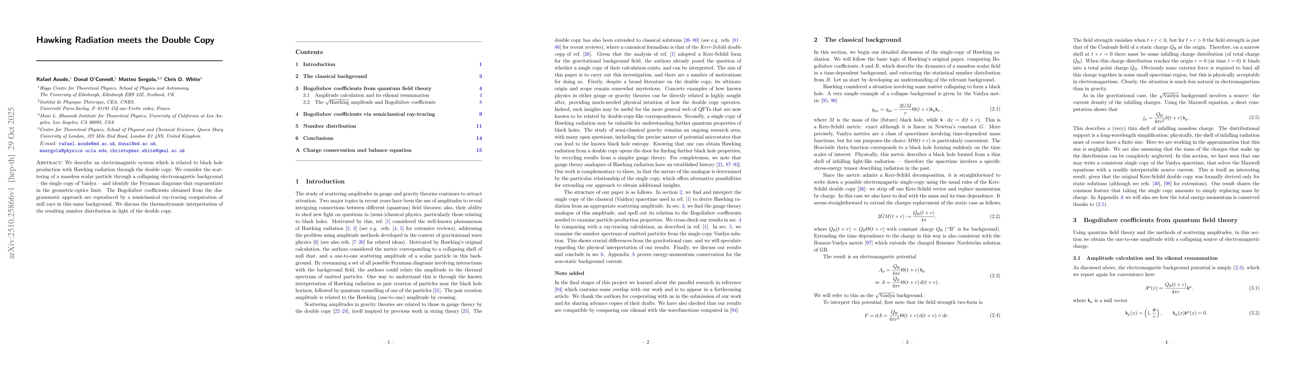 Thumbnail for Hawking Radiation meets the Double Copy