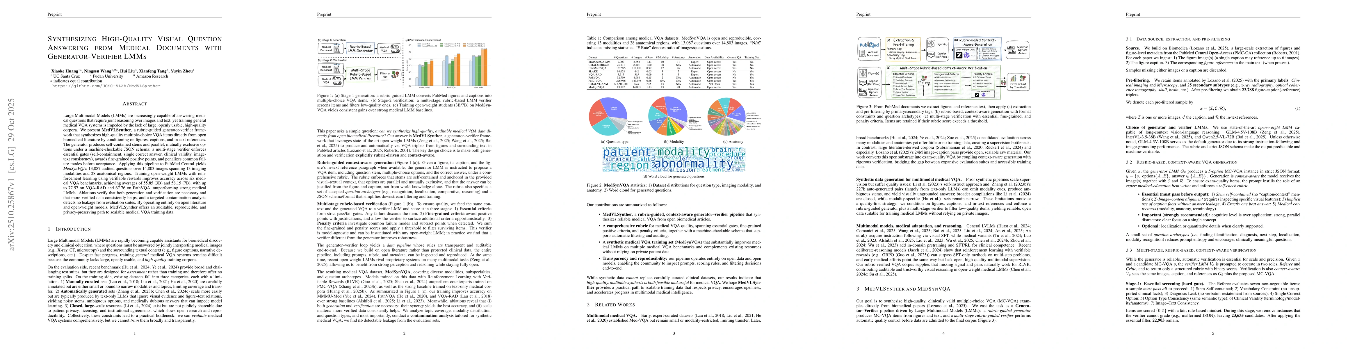 Thumbnail for MedVLSynther: Synthesizing High-Quality Visual Question Answering from
  Medical Documents with Generator-Verifier LMMs
