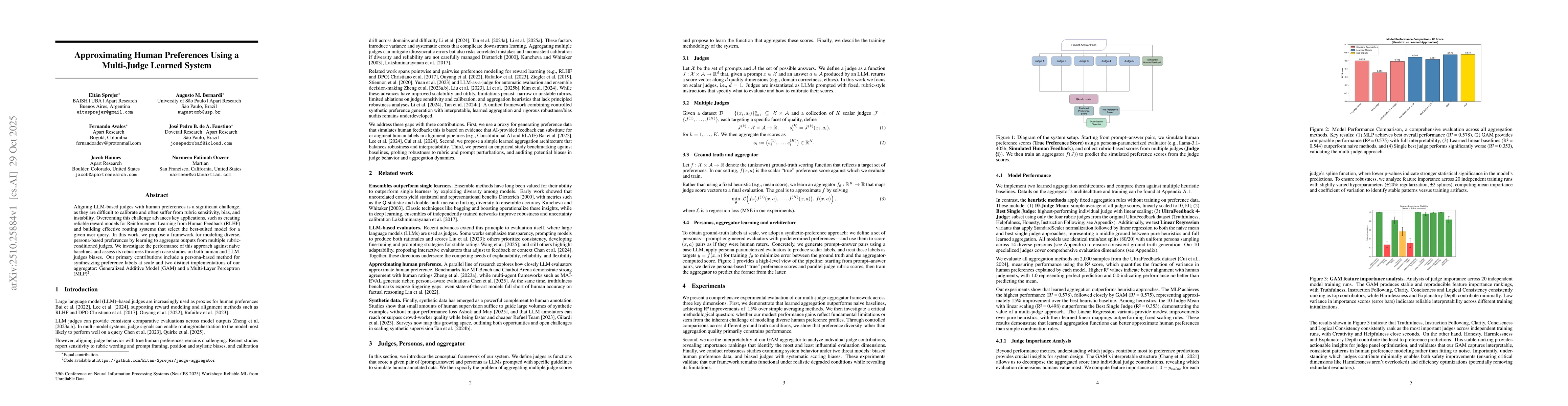 Thumbnail for Approximating Human Preferences Using a Multi-Judge Learned System