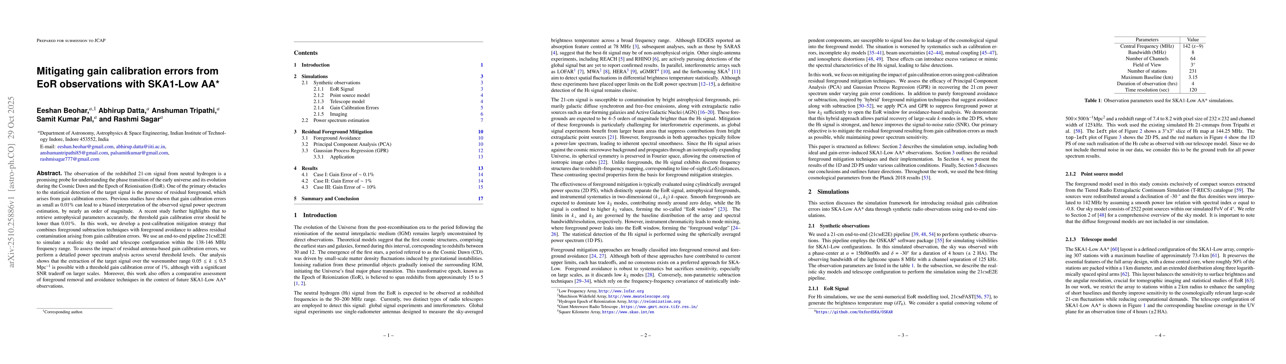 Thumbnail for Mitigating gain calibration errors from EoR observations with SKA1-Low
  AA*