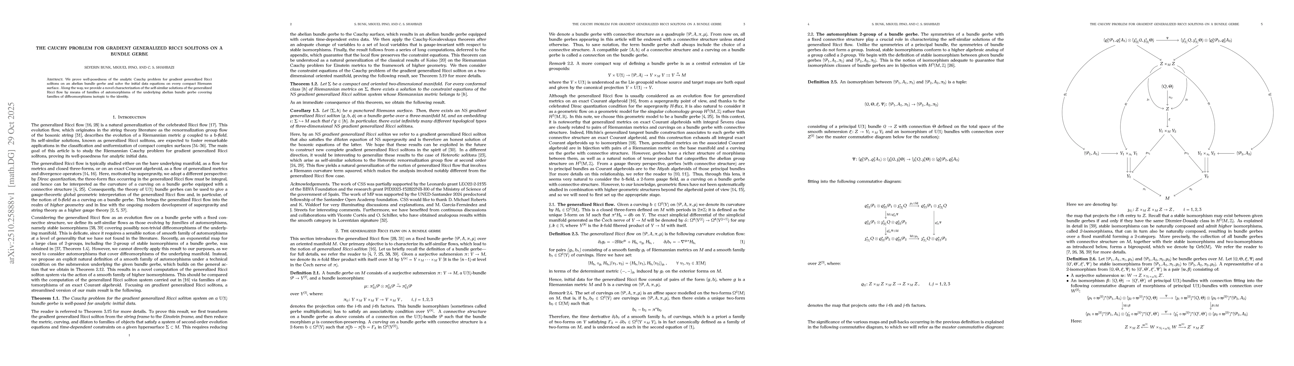 Thumbnail for The Cauchy problem for gradient generalized Ricci solitons on a bundle
  gerbe