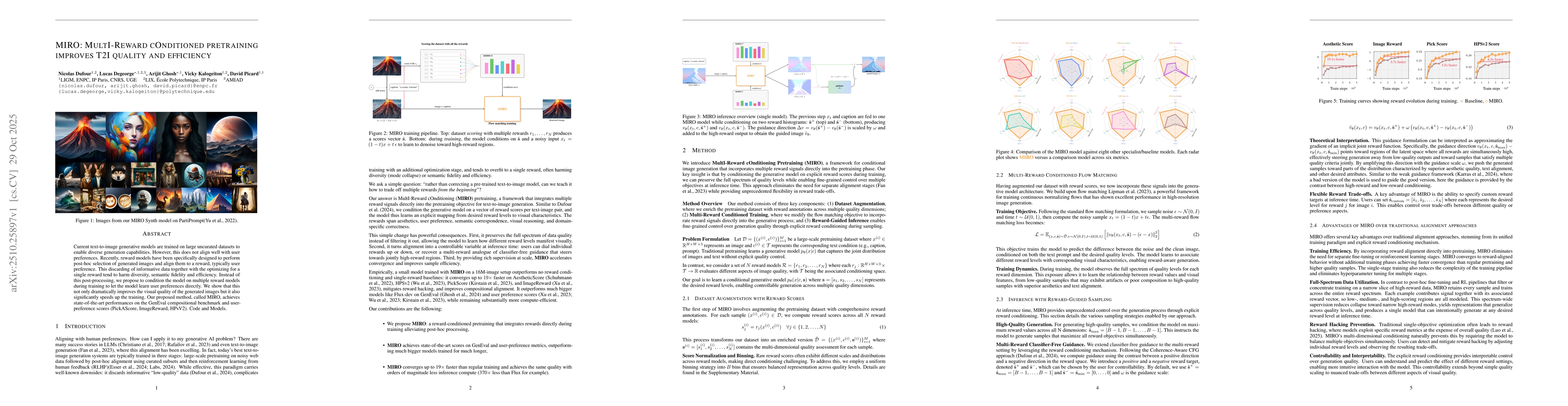 Thumbnail for MIRO: MultI-Reward cOnditioned pretraining improves T2I quality and
  efficiency
