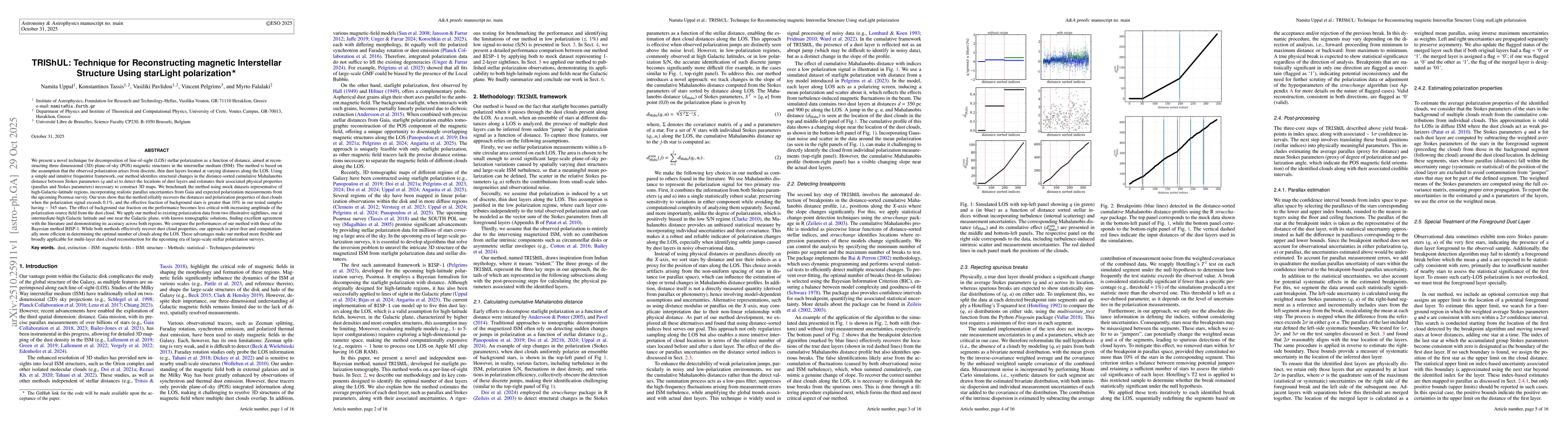 Thumbnail for TRIShUL: Technique for Reconstructing magnetic Interstellar Structure
  Using starLight polarization