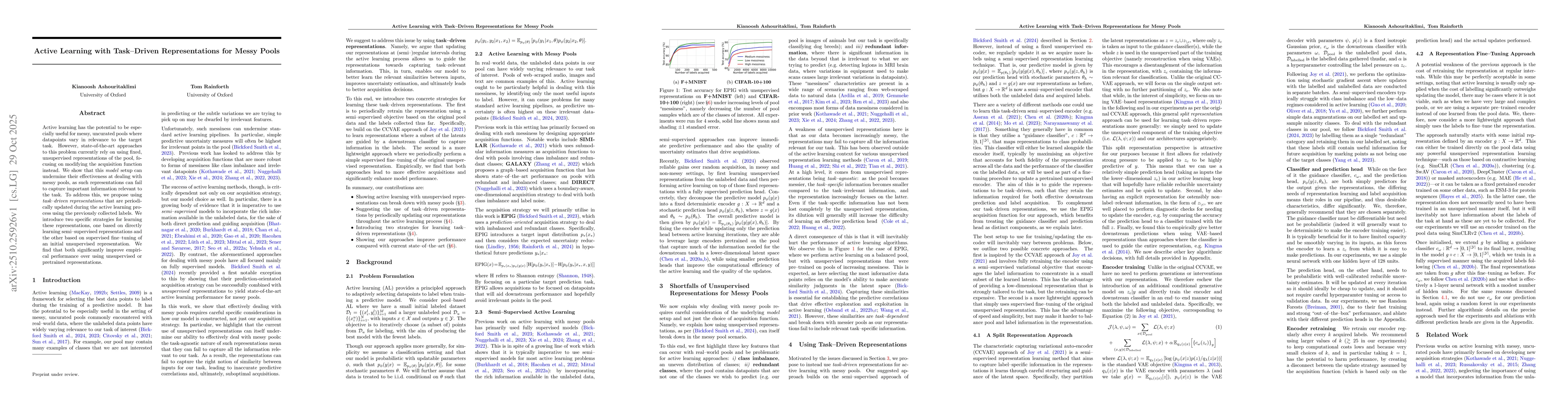 Thumbnail for Active Learning with Task-Driven Representations for Messy Pools