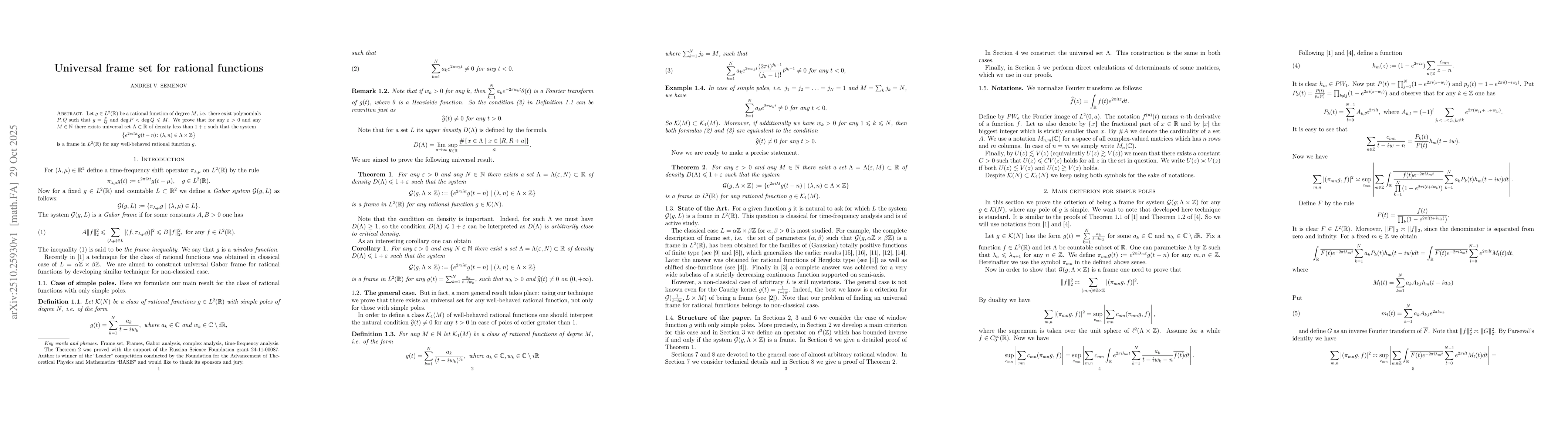 Thumbnail for Universal frame set for rational functions