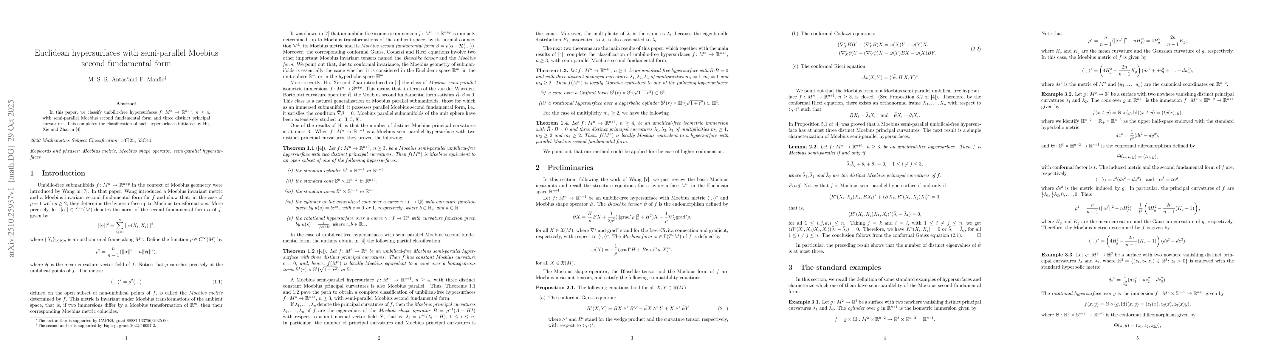 Thumbnail for Euclidean hypersurfaces with semi-parallel Moebius second fundamental
  form
