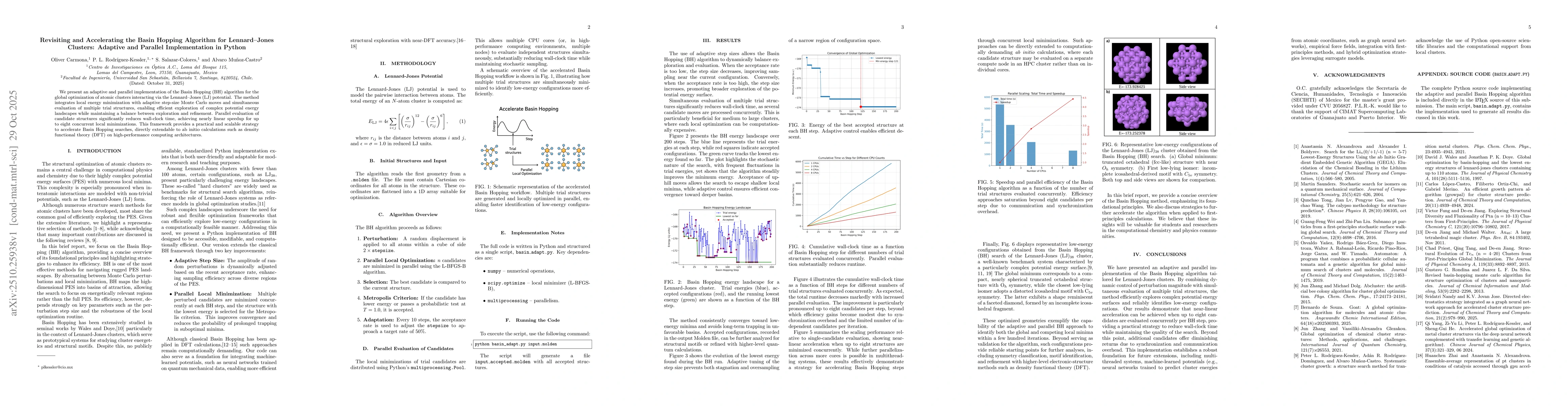 Thumbnail for Revisiting and Accelerating the Basin Hopping Algorithm for
  Lennard-Jones Clusters: Adaptive and Parallel Implementation in Python